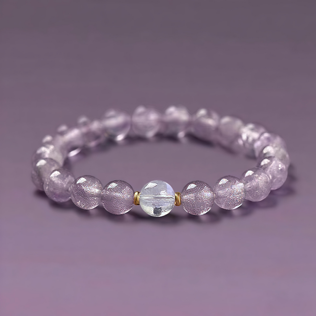 【Treasure】Rose-Pink Natural Mineral Crystal Bracelet