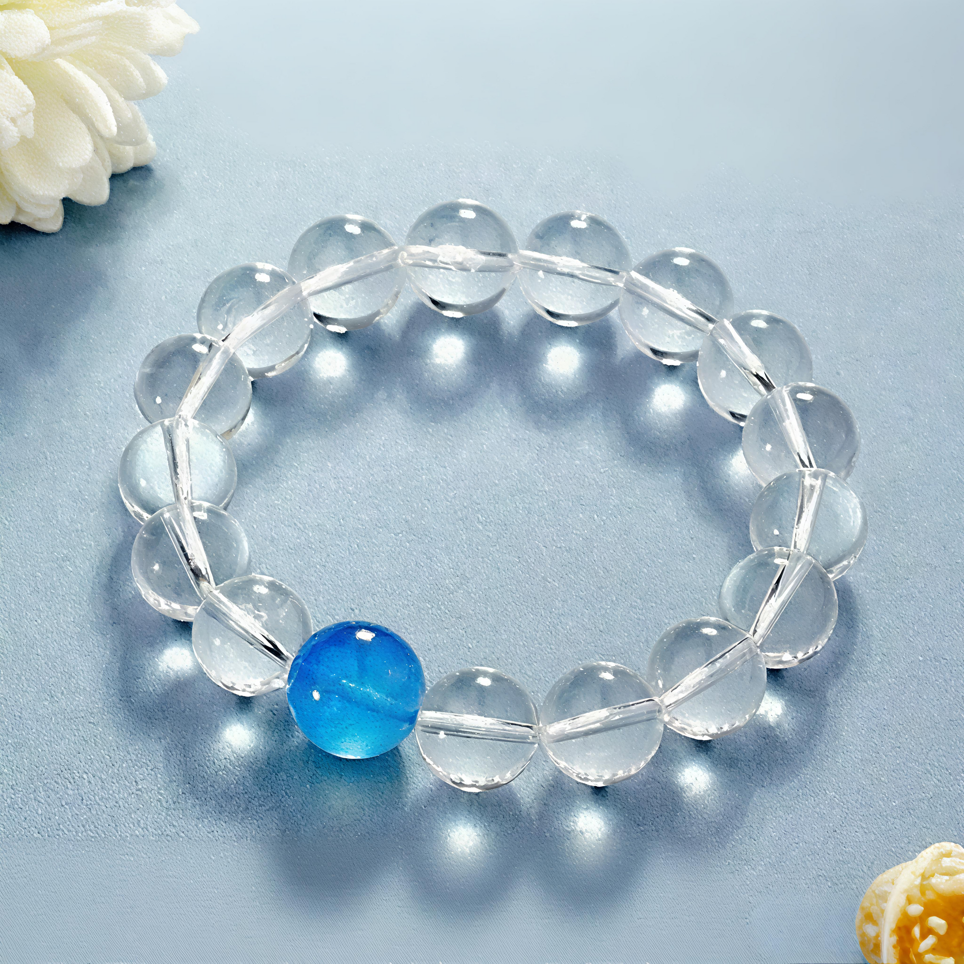 Aquamarine & Blue Moonstone Natural Ore Crystal