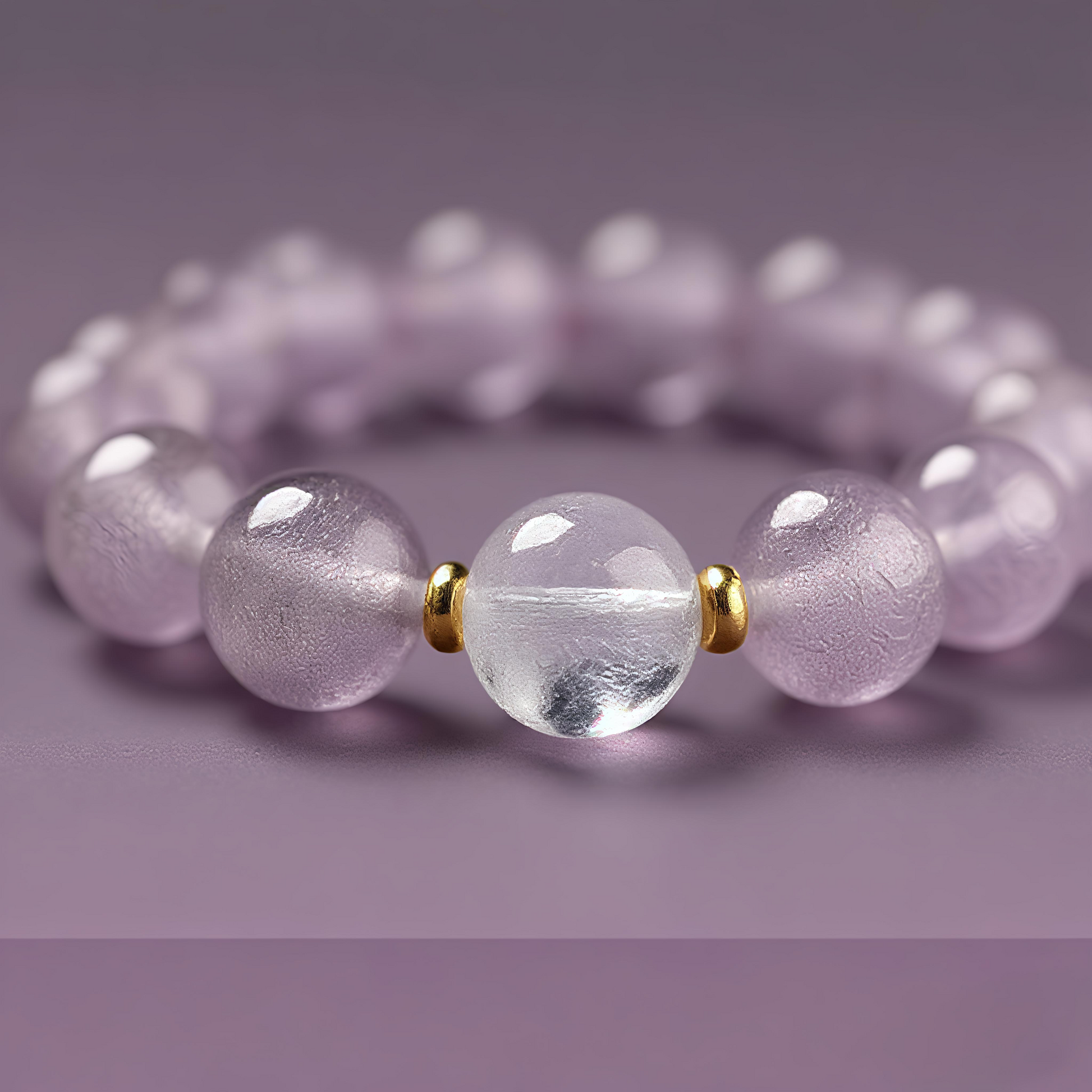 【Treasure】Rose-Pink Natural Mineral Crystal Bracelet