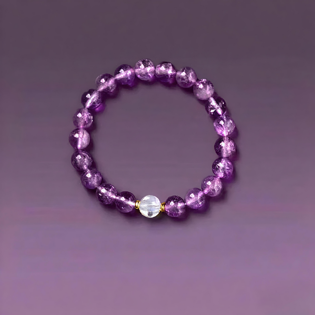 【Treasure】Rose-Pink Natural Mineral Crystal Bracelet