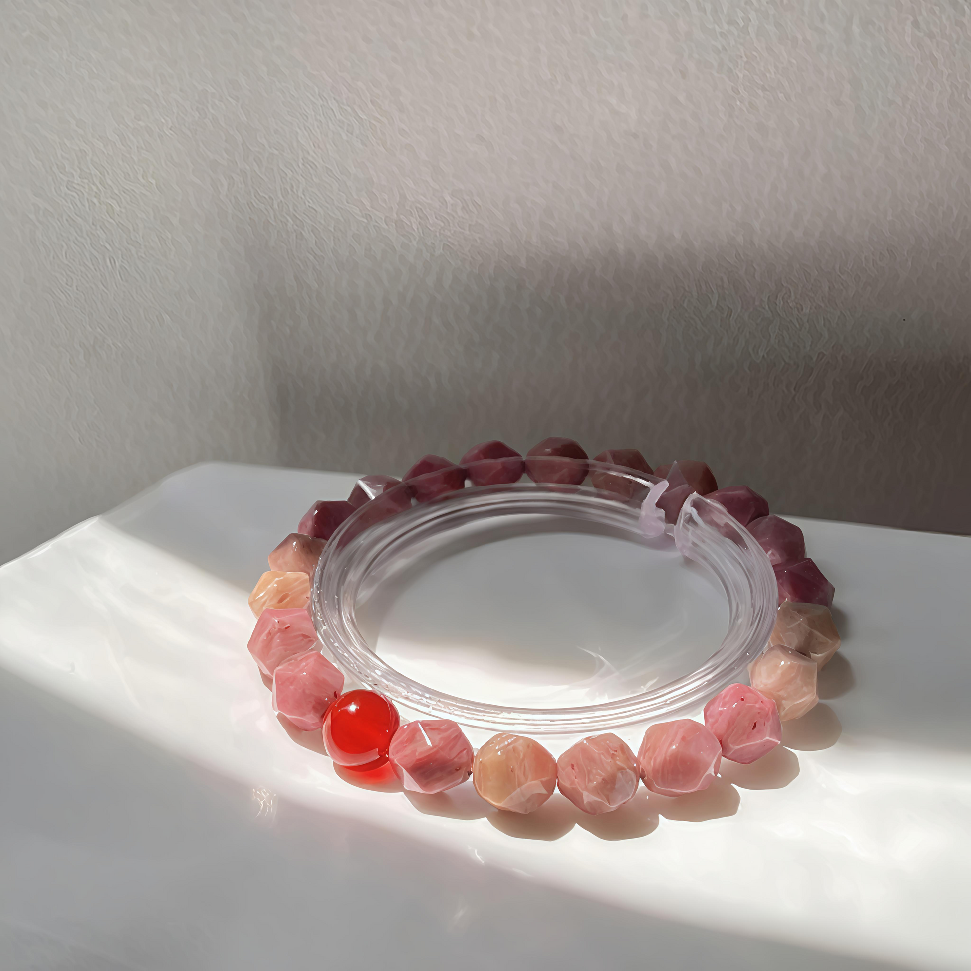 Pink Crystal with Wood-Grain Pattern (Natural Ore Crystal)