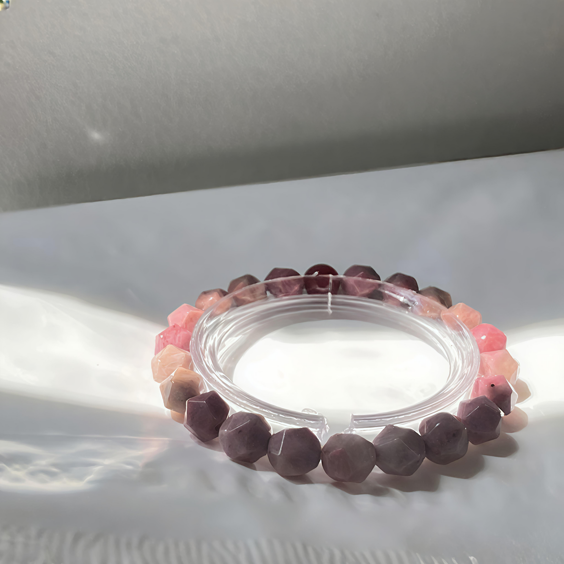 Pink Crystal with Wood-Grain Pattern (Natural Ore Crystal)