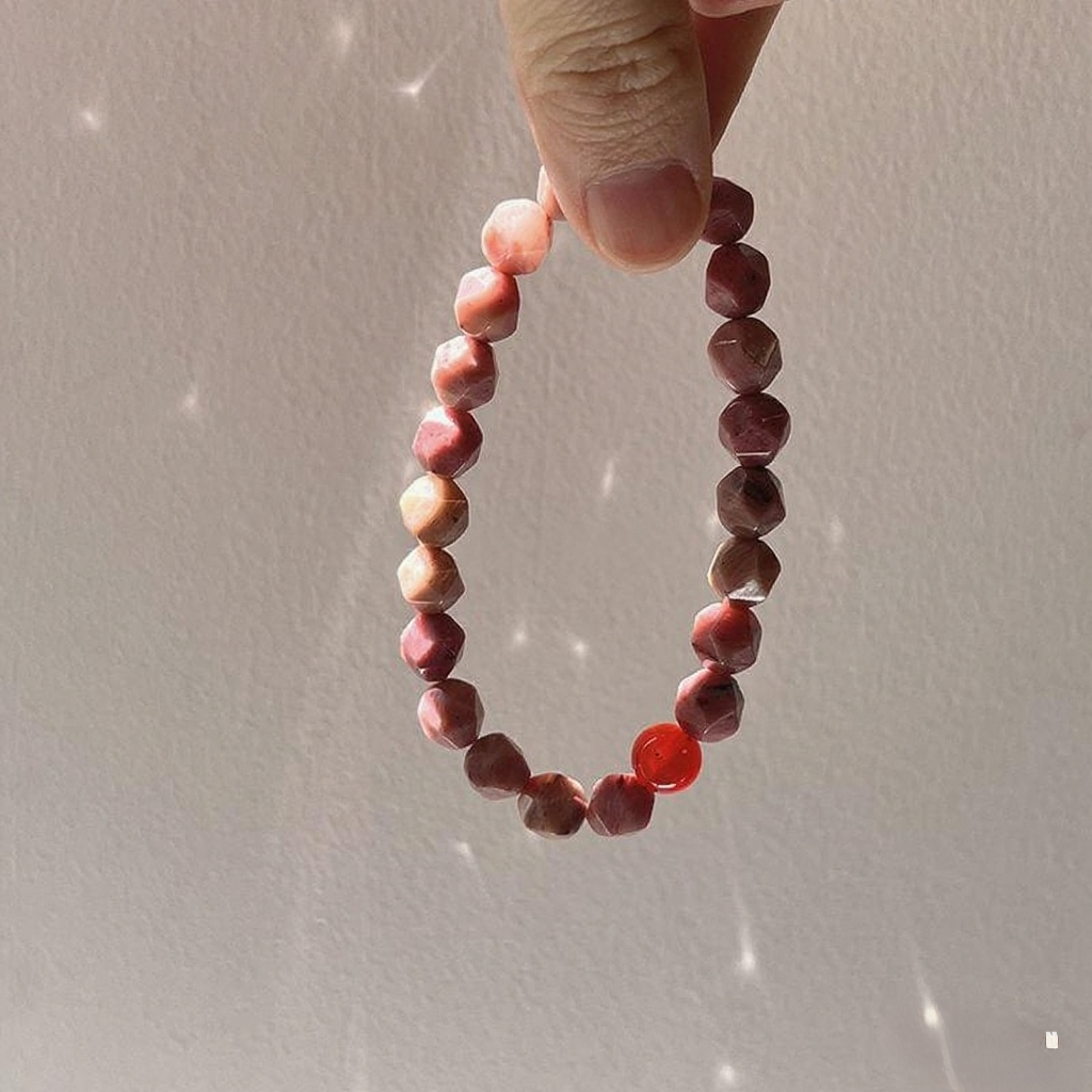 Pink Crystal with Wood-Grain Pattern (Natural Ore Crystal)