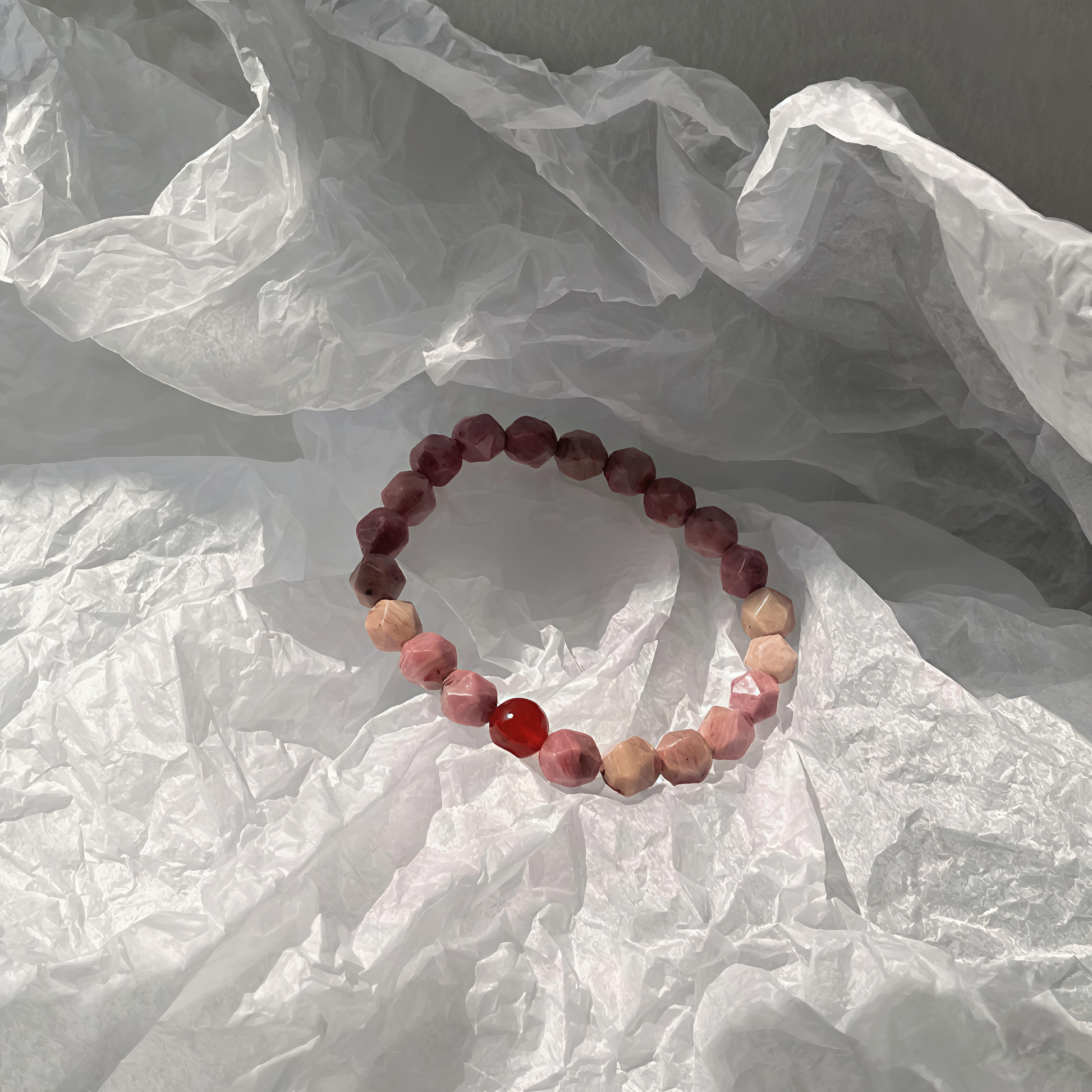 Pink Crystal with Wood-Grain Pattern (Natural Ore Crystal)