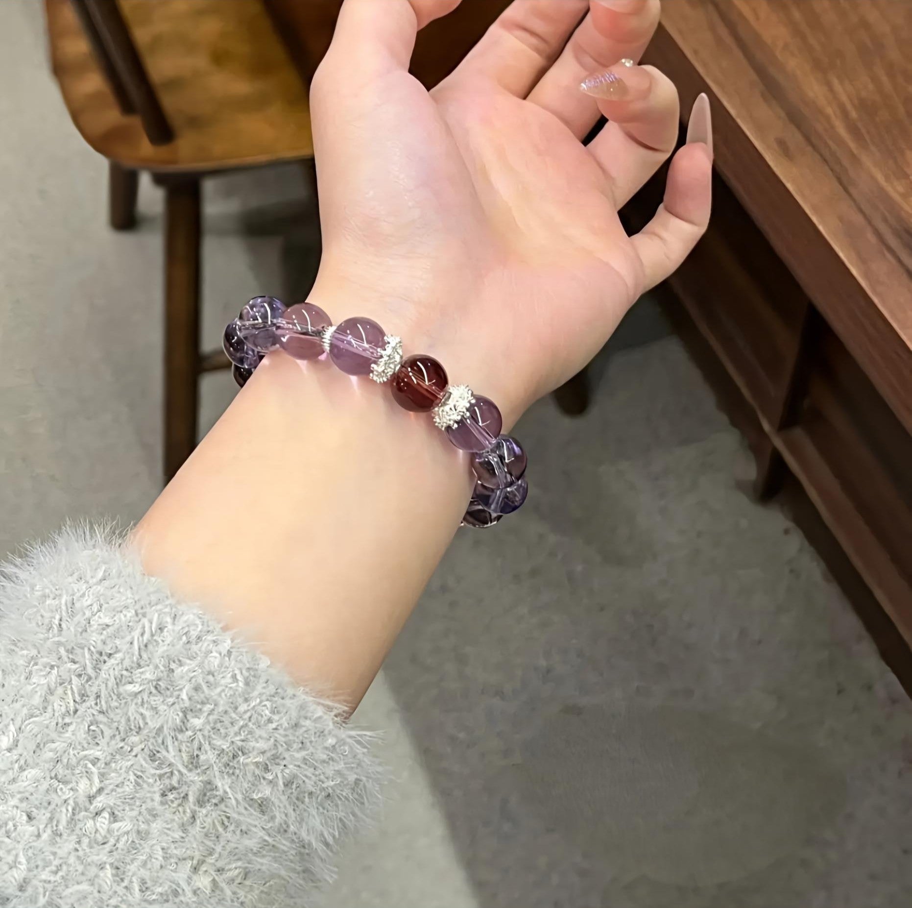 Amethyst Peach Blossom Bracelet
