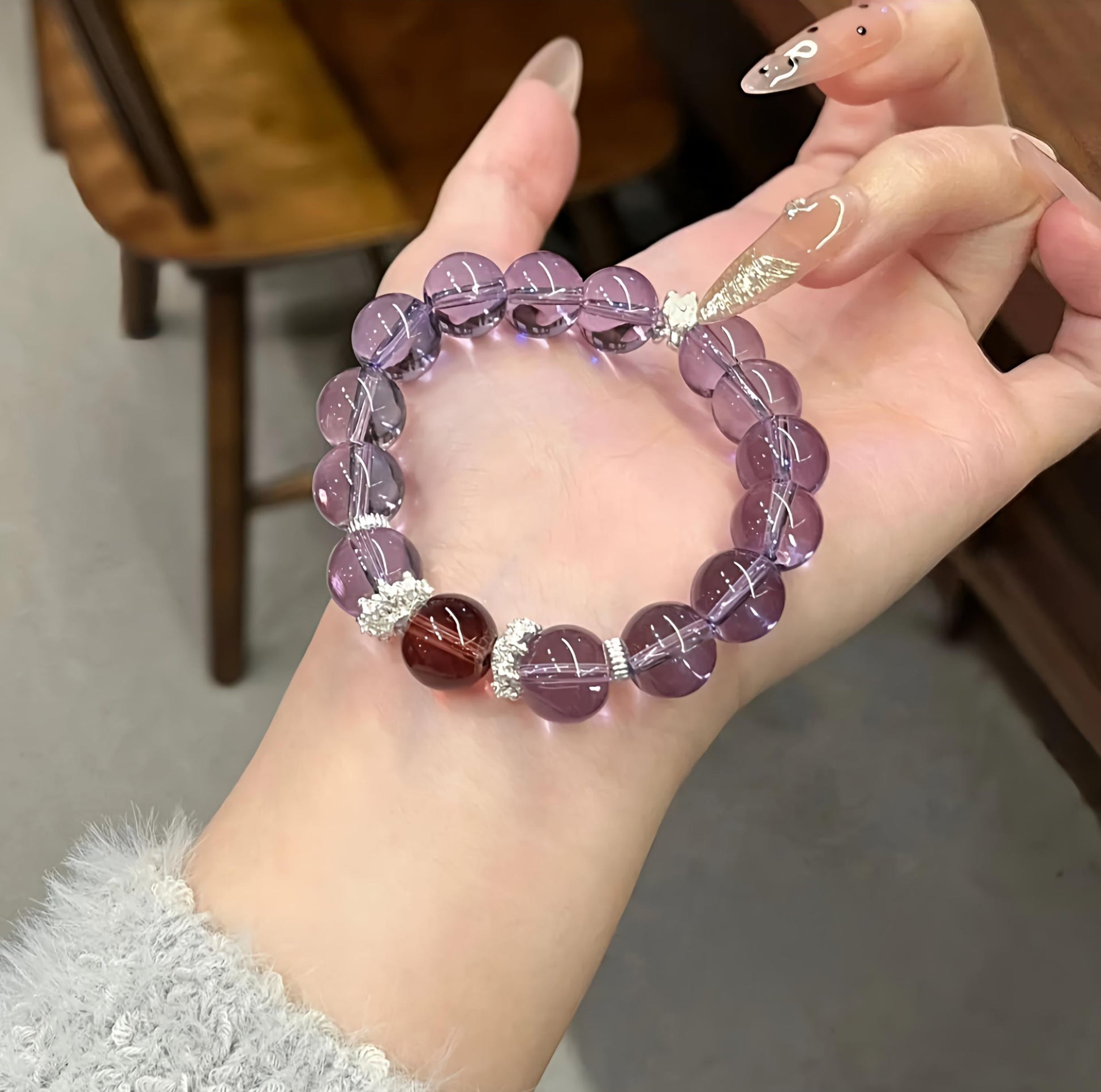 Amethyst Peach Blossom Bracelet