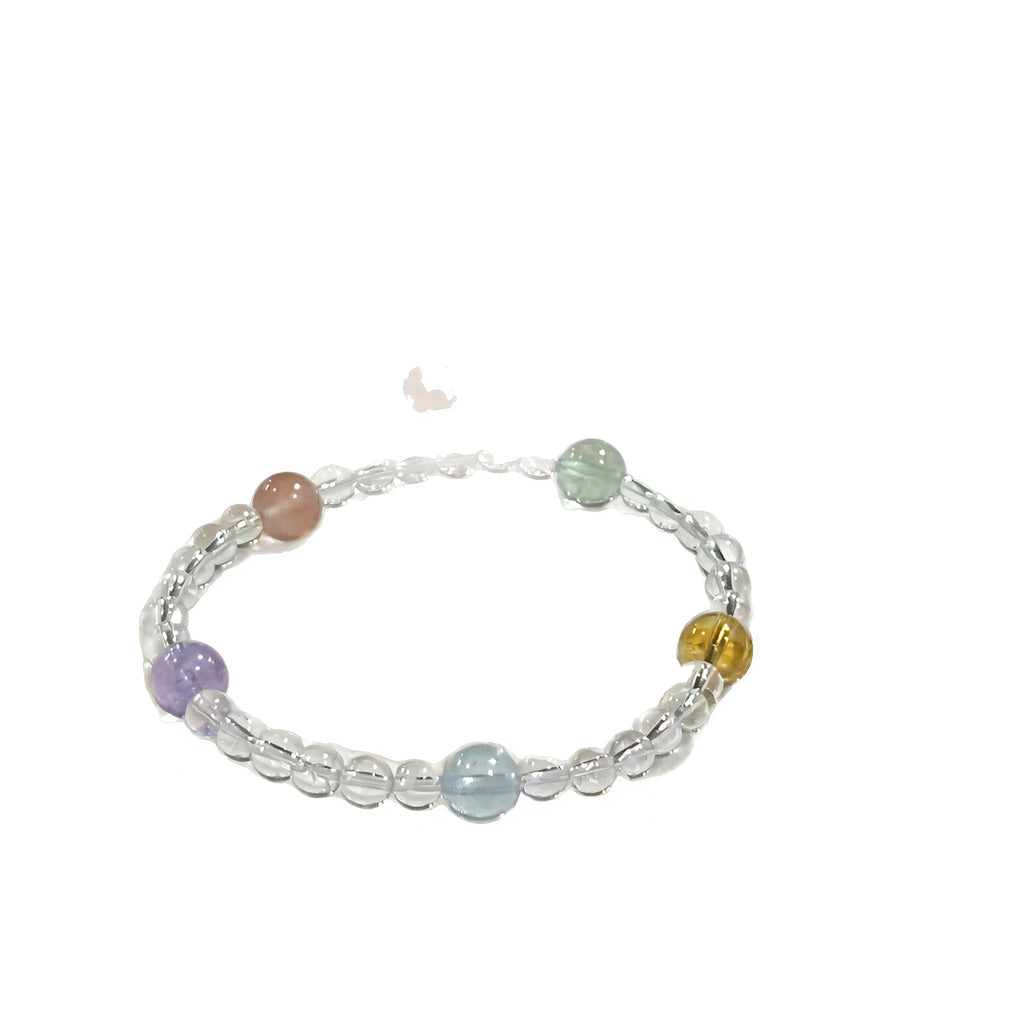 Clear Quartz and Aquamarine Bracelet