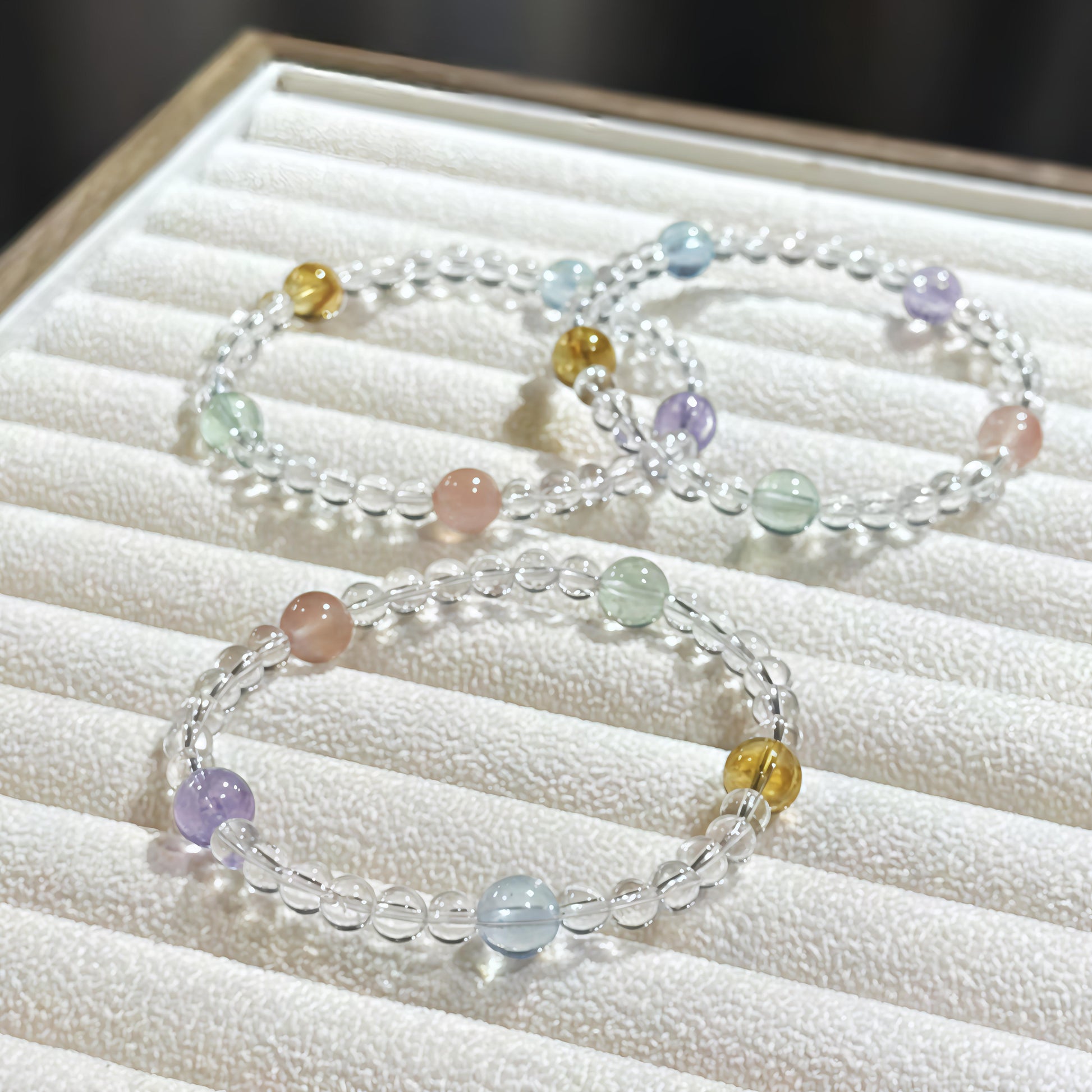 Clear Quartz and Aquamarine Bracelet