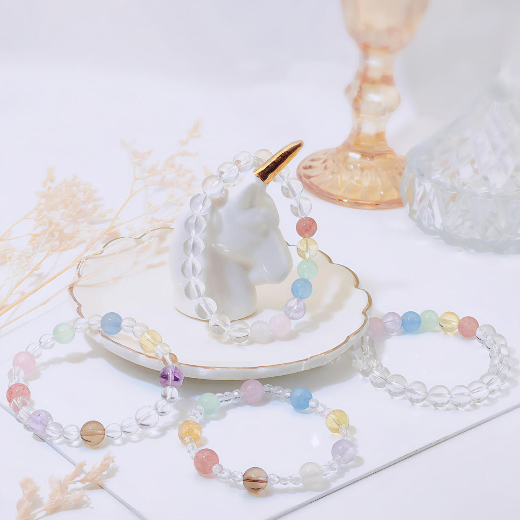 Clear Quartz and Aquamarine Bracelet