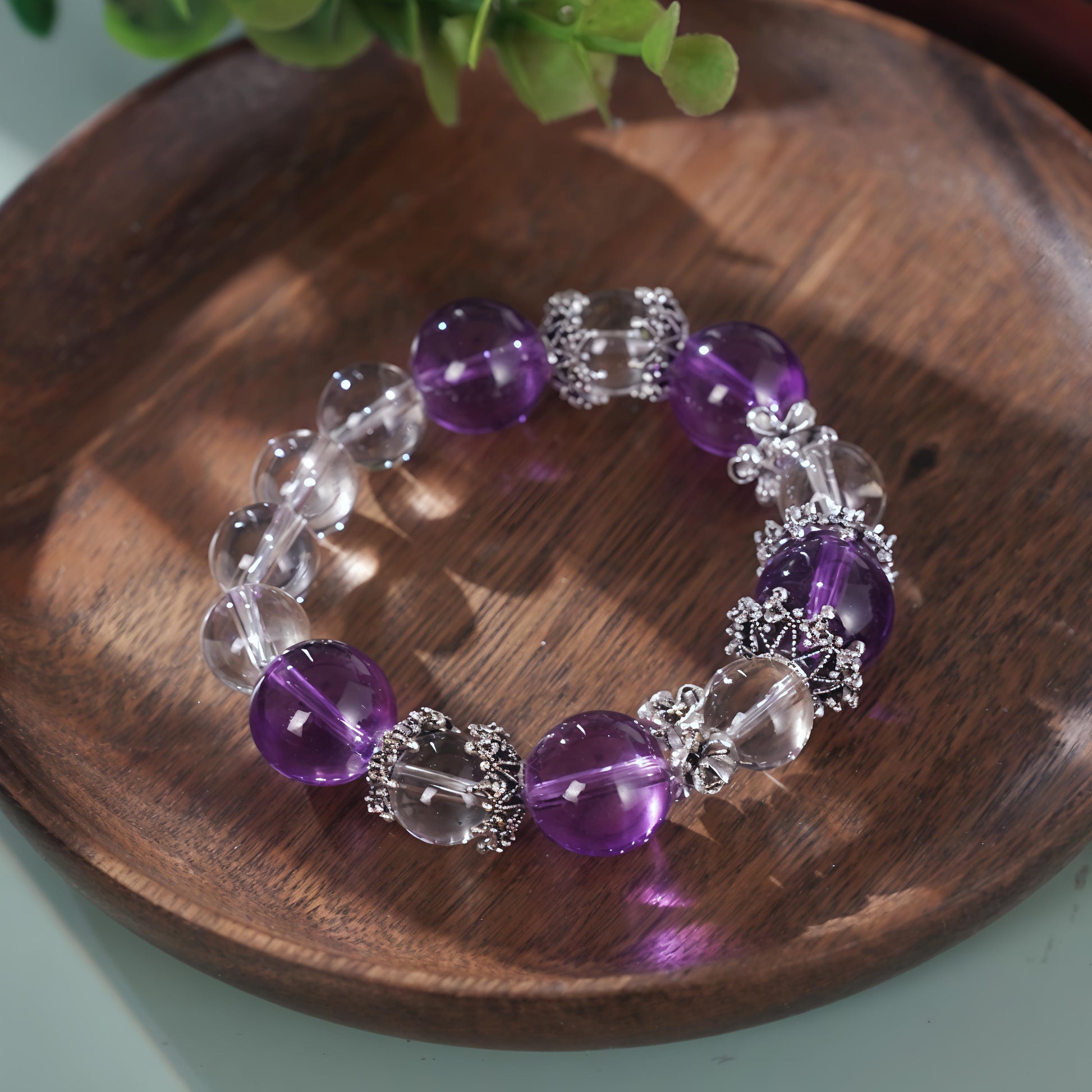Bracelet of Multi-Colored Crystals and Clear Quartz